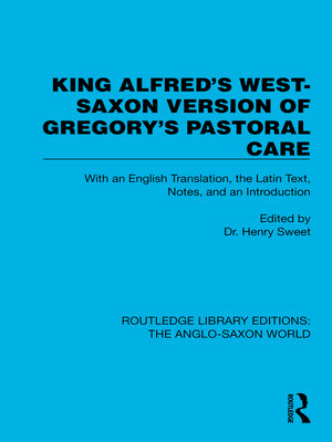 cover image of King Alfred's West-Saxon Version of Gregory's Pastoral Care